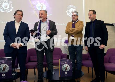 Fussball. Buchpraesentation 105 Jahre SK Austria Klagenfurt. Willy Haslitzer, Christian Rosenzopf.    Klagenfurt, am 10.12.2025.
Foto: Kuess
www.qspictures.net
---
pressefotos, pressefotografie, kuess, qs, qspictures, sport, bild, bilder, bilddatenbank