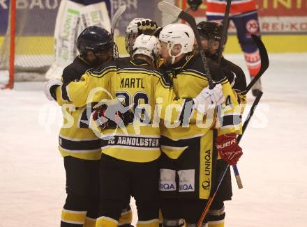 Eishockey AHC Division III Mitte.  EC Arnoldstein gegen HC Koettern I. Torjubel  (Arnoldstein). Velden,  am 19.12.2025.
Foto: Kuess
www.qspictures.net
---
pressefotos, pressefotografie, kuess, qs, qspictures, sport, bild, bilder, bilddatenbank