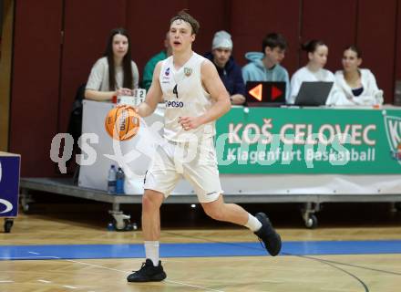 Basketball 2. Liga 2025/2026. Grunddurchgang 11. Runde.  KOS Celovec gegen Vienna Timberwolves.  Samuel Seher (KOS),   Klagenfurt, am 20.12.2025.
Foto: Kuess
---
pressefotos, pressefotografie, kuess, qs, qspictures, sport, bild, bilder, bilddatenbank