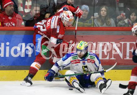Eishockey ICE Bundesliga.  Winn2day ICE Hockey League. KAC gegen VSV.  Thimo Nickl (KAC),  Maximilian Rebernig  (VSV). Klagenfurt, am 27.12.2025.
Foto: Kuess
www.qspictures.net
---
pressefotos, pressefotografie, kuess, qs, qspictures, sport, bild, bilder, bilddatenbank