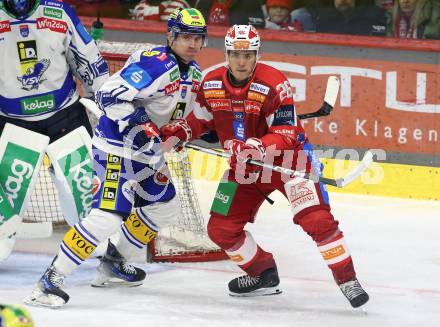 Eishockey ICE Bundesliga.  Winn2day ICE Hockey League. KAC gegen VSV. Oliver Lam (KAC),  Arturs Kulda  (VSV). Klagenfurt, am 27.12.2025.
Foto: Kuess
www.qspictures.net
---
pressefotos, pressefotografie, kuess, qs, qspictures, sport, bild, bilder, bilddatenbank