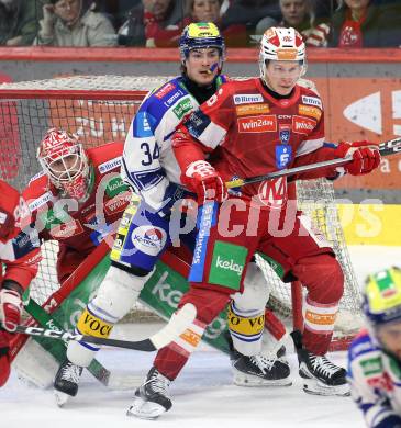 Eishockey ICE Bundesliga.  Winn2day ICE Hockey League. KAC gegen VSV.  Tobias Sablattnig (KAC),  Dominik Prodinger  (VSV). Klagenfurt, am 27.12.2025.
Foto: Kuess
www.qspictures.net
---
pressefotos, pressefotografie, kuess, qs, qspictures, sport, bild, bilder, bilddatenbank