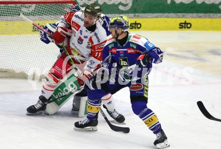 Eishockey ICE Bundesliga.  Winn2day ICE Hockey League. VSV gegen HCB Suedtirol Alperia  Thomas Vallant (VSV), Cristiano Digiacinto   (Bozen). Villach, am 28.12.2025.
Foto: Kuess
www.qspictures.net
---
pressefotos, pressefotografie, kuess, qs, qspictures, sport, bild, bilder, bilddatenbank