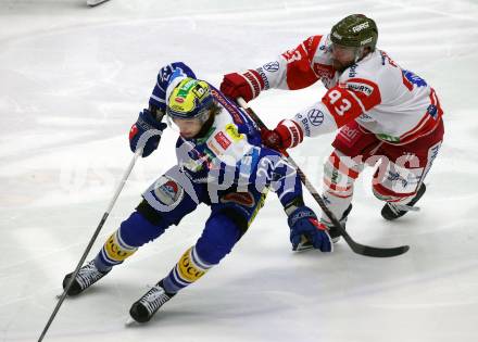 Eishockey ICE Bundesliga.  Winn2day ICE Hockey League. VSV gegen HCB Suedtirol Alperia  Nikita Scherbak (VSV), Luca Frigo   (Bozen). Villach, am 28.12.2025.
Foto: Kuess
www.qspictures.net
---
pressefotos, pressefotografie, kuess, qs, qspictures, sport, bild, bilder, bilddatenbank