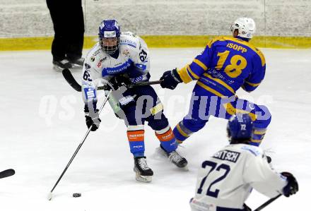 Eishockey AHC Division I. Althofen gegen Steindorf. ISOPP, Maximilian Oliver (Althofen), KREUZER, Philipp  (Steindorf). Althofen, am 3.1.2026.
Foto: Kuess
www.qspictures.net
---
pressefotos, pressefotografie, kuess, qs, qspictures, sport, bild, bilder, bilddatenbank