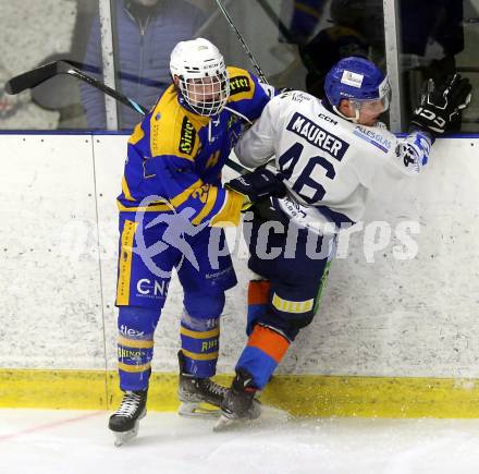 Eishockey AHC Division I. Althofen gegen Steindorf.  KOGLER, Benjamin (Althofen), MAURER, Julian  (Steindorf). Althofen, am 3.1.2026.
Foto: Kuess
www.qspictures.net
---
pressefotos, pressefotografie, kuess, qs, qspictures, sport, bild, bilder, bilddatenbank