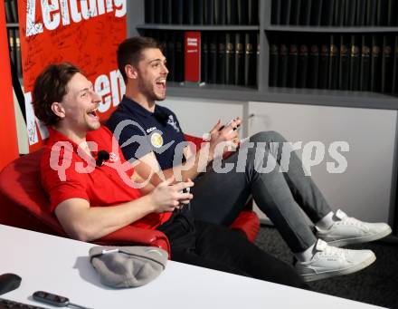 Eishockey ICE Bundesliga.  Winn2day ICE Hockey League. Vorschaufotos Derby  KAC gegen VSV.  David Maier (KAC), Thomas Vallant (VSV). Klagenfurt, am 28.11.2025.
Foto: Kuess
www.qspictures.net
---
pressefotos, pressefotografie, kuess, qs, qspictures, sport, bild, bilder, bilddatenbank