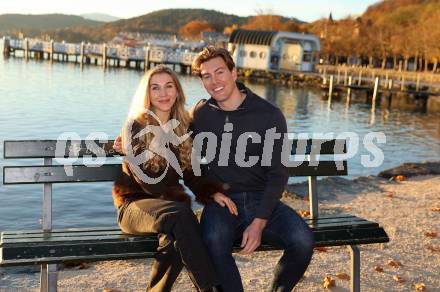 Eishockey ICE Bundesliga.  Winn2day ICE Hockey League. Nick Petersen (KAC), Freundin Mira. Klagenfurt, am 4.11.2025.
Foto: Kuess
www.qspictures.net
---
pressefotos, pressefotografie, kuess, qs, qspictures, sport, bild, bilder, bilddatenbank