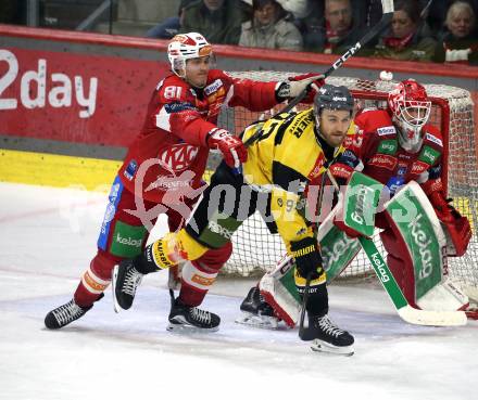 Eishockey ICE Bundesliga.  Winn2day ICE Hockey League. KAC gegen HC Falkenstein Pustertal  Finn Van ee (KAC), JC Lipon   (Pustertal). Klagenfurt, am 5.1.2026
Foto: Kuess
www.qspictures.net
---
pressefotos, pressefotografie, kuess, qs, qspictures, sport, bild, bilder, bilddatenbank