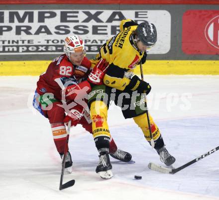 Eishockey ICE Bundesliga.  Winn2day ICE Hockey League. KAC gegen HC Falkenstein Pustertal.  Thimo Nickl  (KAC),    Austin Rueschhoff (Pustertal). Klagenfurt, am 5.1.2026
Foto: Kuess
www.qspictures.net
---
pressefotos, pressefotografie, kuess, qs, qspictures, sport, bild, bilder, bilddatenbank