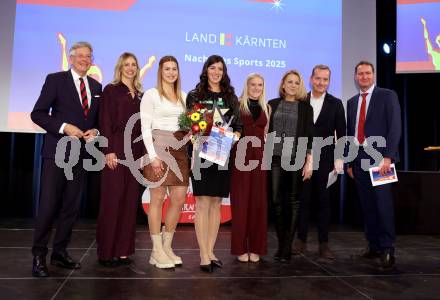 Nacht des Sports 2025 Ehrungen des Kaerntner Sportjahres 2025.  Sportlergala. LH Peter Kaiser, Sabine Payer, Nadine Fest, Magdalena Lobnig, Katharina Truppe, Mirjam Ressmann, Manfred Wilhelme, Reinhard Draxler  . Velden, am 22.12.2025. 
Foto: Kuess
www.qspictures.net
---
pressefotos, pressefotografie, kuess, qs, qspictures, sport, bild, bilder, bilddatenbank