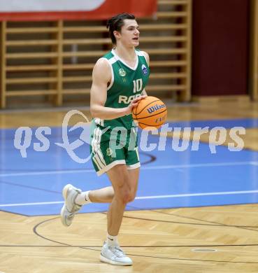 Basketball 2. Liga 2025/2026. Grunddurchgang 12. Runde.  Woerthersee Piraten gegen Basketball Klub Rapid Wien.  Samuel Camagni (Wien). Klagenfurt, am 6.1.2026
Foto: Kuess
---
pressefotos, pressefotografie, kuess, qs, qspictures, sport, bild, bilder, bilddatenbank