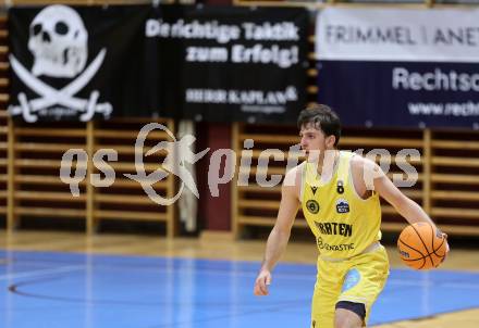 Basketball 2. Liga 2025/2026. Grunddurchgang 12. Runde.  Woerthersee Piraten gegen Basketball Klub Rapid Wien.  Elias Podany (Piraten),  Klagenfurt, am 6.1.2026
Foto: Kuess
---
pressefotos, pressefotografie, kuess, qs, qspictures, sport, bild, bilder, bilddatenbank