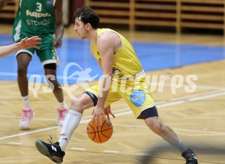 Basketball 2. Liga 2025/2026. Grunddurchgang 12. Runde.  Woerthersee Piraten gegen Basketball Klub Rapid Wien.  Elias Podany (Piraten), Klagenfurt, am 6.1.2026
Foto: Kuess
---
pressefotos, pressefotografie, kuess, qs, qspictures, sport, bild, bilder, bilddatenbank