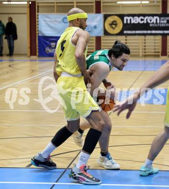 Basketball 2. Liga 2025/2026. Grunddurchgang 12. Runde.  Woerthersee Piraten gegen Basketball Klub Rapid Wien. Shawn L. Ray   (Piraten),  Armin Zebardjedan (Wien). Klagenfurt, am 6.1.2026
Foto: Kuess
---
pressefotos, pressefotografie, kuess, qs, qspictures, sport, bild, bilder, bilddatenbank