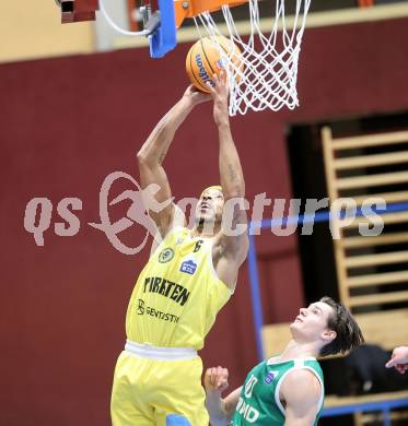 Basketball 2. Liga 2025/2026. Grunddurchgang 12. Runde.  Woerthersee Piraten gegen Basketball Klub Rapid Wien. Shawn L. Ray   (Piraten),  Klagenfurt, am 6.1.2026
Foto: Kuess
---
pressefotos, pressefotografie, kuess, qs, qspictures, sport, bild, bilder, bilddatenbank