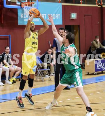 Basketball 2. Liga 2025/2026. Grunddurchgang 12. Runde.  Woerthersee Piraten gegen Basketball Klub Rapid Wien. Shawn L. Ray   (Piraten), Radomir Djurdjevic   (Wien). Klagenfurt, am 6.1.2026
Foto: Kuess
---
pressefotos, pressefotografie, kuess, qs, qspictures, sport, bild, bilder, bilddatenbank