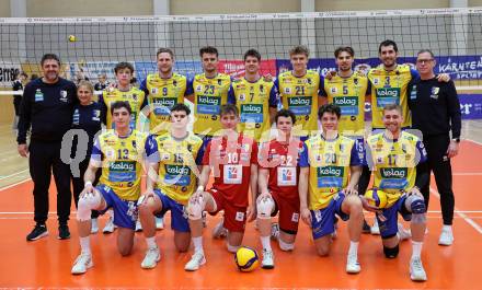 Volleyball CEV Cup.  SK Zadruga Aich/Dob gegen AKAA Volley (FIN). Mannschaftsfoto  (Aich/Dob). Bleiburg, am 7.1.2026.
Foto: Kuess
www.qspictures.net
---
pressefotos, pressefotografie, kuess, qs, qspictures, sport, bild, bilder, bilddatenbank