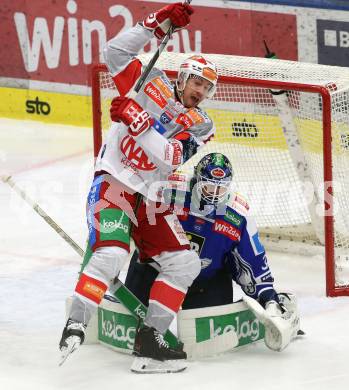 Eishockey ICE Bundesliga.  Winn2day ICE Hockey League. VSV gegen KAC. Joe Cannata  (VSV),  Nick Petersen  (KAC). Villach, am 9.1.2026.
Foto: Kuess
www.qspictures.net
---
pressefotos, pressefotografie, kuess, qs, qspictures, sport, bild, bilder, bilddatenbank