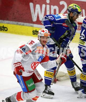 Eishockey ICE Bundesliga.  Winn2day ICE Hockey League. VSV gegen KAC.   Torjubel Simeon Schwinger   (KAC). Villach, am 9.1.2026.
Foto: Kuess
www.qspictures.net
---
pressefotos, pressefotografie, kuess, qs, qspictures, sport, bild, bilder, bilddatenbank