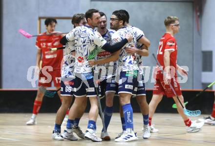 IFL Floorball.  KAC gegen VSV.  Torjubel   (VSV). Klagenfurt, am 10.1.2026.
Foto: Kuess
www.qspictures.net
---
pressefotos, pressefotografie, kuess, qs, qspictures, sport, bild, bilder, bilddatenbank