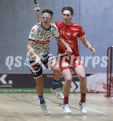 IFL Floorball.  KAC gegen VSV. Marcel Gappmayer  (KAC),   Leon Widnig (VSV). Klagenfurt, am 10.1.2026.
Foto: Kuess
www.qspictures.net
---
pressefotos, pressefotografie, kuess, qs, qspictures, sport, bild, bilder, bilddatenbank