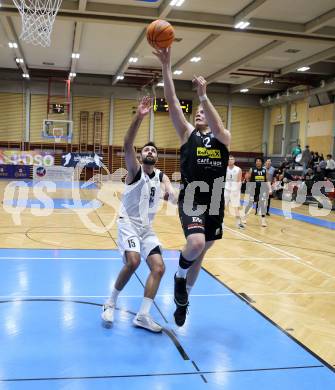 Basketball 2. Liga 2025/2026. Grunddurchgang 13. Runde.  KOS Celovec gegen BK Mattersburg Rocks. Marin Sliskovic  (KOS), Asdren Drew Koka  (Mattersburg). Klagenfurt, am 10.1.2026
Foto: Kuess
---
pressefotos, pressefotografie, kuess, qs, qspictures, sport, bild, bilder, bilddatenbank