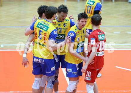 Volleyball CEV Cup.  SK Zadruga Aich/Dob gegen AKAA Volley (FIN). Jubel  (Aich/Dob). Bleiburg, am 7.1.2026.
Foto: Kuess
www.qspictures.net
---
pressefotos, pressefotografie, kuess, qs, qspictures, sport, bild, bilder, bilddatenbank