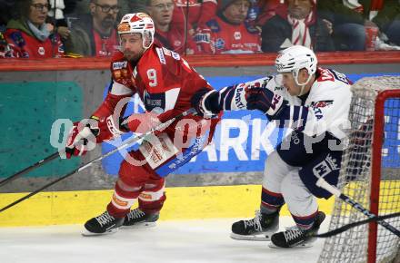 Eishockey ICE Bundesliga.  Winn2day ICE Hockey League. KAC gegen Hydro Fehervar AV 19.  Jan Mursak  (KAC), Csanad Erdely   (Fehervar). Klagenfurt, am 16.1.2026
Foto: Kuess
www.qspictures.net
---
pressefotos, pressefotografie, kuess, qs, qspictures, sport, bild, bilder, bilddatenbank
