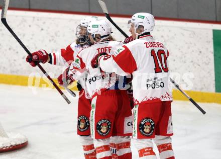 Eishockey AHC Division I.  ESV Ferlach gegen USC Pirates Velden.  Torjubel Zintis Nauris Zusevics, Nico Toff, Markus Steiner   (Ferlach). Ferlach, am 30.1.2026
Foto: Kuess
www.qspictures.net
---
pressefotos, pressefotografie, kuess, qs, qspictures, sport, bild, bilder, bilddatenbank