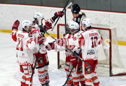 Eishockey AHC Division I.  ESV Ferlach gegen USC Pirates Velden.  Torjubel Zintis Nauris Zusevics, Nico Toff, Markus Steiner   (Ferlach). Ferlach, am 30.1.2026
Foto: Kuess
www.qspictures.net
---
pressefotos, pressefotografie, kuess, qs, qspictures, sport, bild, bilder, bilddatenbank