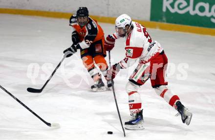 Eishockey AHC Division I.  ESV Ferlach gegen USC Pirates Velden.  Adis Alagic  (Ferlach),  Philipp Wohlfahrt  (Velden). Ferlach, am 30.1.2026
Foto: Kuess
www.qspictures.net
---
pressefotos, pressefotografie, kuess, qs, qspictures, sport, bild, bilder, bilddatenbank