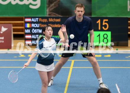 Badminton. Oesterreichische Meisterschaften.  Adrian Schwarzmann, Ziling Zhan.   Klagenfurt, am 30.1.2026
Foto: Kuess
www.qspictures.net
---
pressefotos, pressefotografie, kuess, qs, qspictures, sport, bild, bilder, bilddatenbank