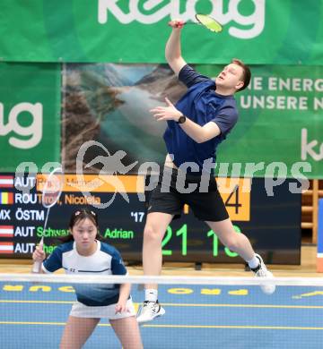 Badminton. Oesterreichische Meisterschaften.  Adrian Schwarzmann, Ziling Zhan.   Klagenfurt, am 30.1.2026
Foto: Kuess
www.qspictures.net
---
pressefotos, pressefotografie, kuess, qs, qspictures, sport, bild, bilder, bilddatenbank