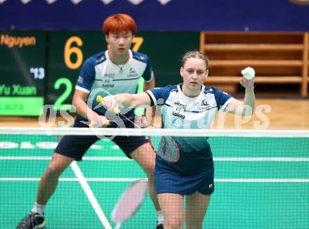 Badminton. Oesterreichische Meisterschaften.  Laura Hasenbichler,  Simon Yu Xuan Wang     Klagenfurt, am 30.1.2026
Foto: Kuess
www.qspictures.net
---
pressefotos, pressefotografie, kuess, qs, qspictures, sport, bild, bilder, bilddatenbank