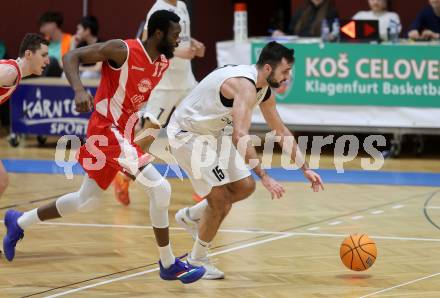 Basketball 2. Liga 2025/2026. Grunddurchgang 16. Runde.  KOS Celovec gegen Upper Austrian Ballers.  Marin Sliskovic  (KOS),  Bruno Fernando (Austrian Ballers). Klagenfurt, am 31.1.2026
Foto: Kuess
---
pressefotos, pressefotografie, kuess, qs, qspictures, sport, bild, bilder, bilddatenbank