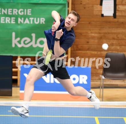 Badminton. Oesterreichische Meisterschaften.  Adrian Schwarzmann.   Klagenfurt, am 30.1.2026
Foto: Kuess
www.qspictures.net
---
pressefotos, pressefotografie, kuess, qs, qspictures, sport, bild, bilder, bilddatenbank