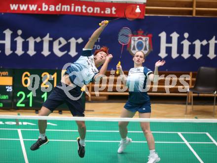 Badminton. Oesterreichische Meisterschaften.  Laura Hasenbichler,  Simon Yu Xuan Wang     Klagenfurt, am 30.1.2026
Foto: Kuess
www.qspictures.net
---
pressefotos, pressefotografie, kuess, qs, qspictures, sport, bild, bilder, bilddatenbank