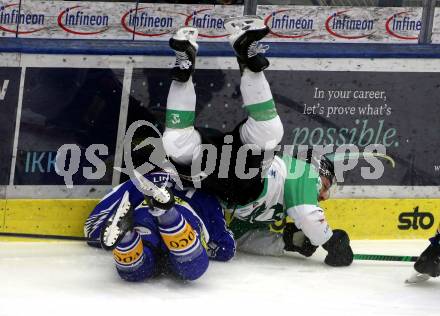 Eishockey ICE Bundesliga.  Winn2day ICE Hockey League. VSV gegen Olimpija Ljubljana.  Philipp Lindner  (VSV).  Nik Simsic  (Laibach). Klagenfurt, am 1.2..2026
Foto: Kuess
www.qspictures.net
---
pressefotos, pressefotografie, kuess, qs, qspictures, sport, bild, bilder, bilddatenbank