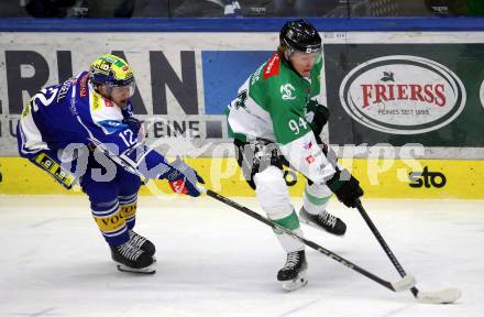 Eishockey ICE Bundesliga.  Winn2day ICE Hockey League. VSV gegen Olimpija Ljubljana.  Brett Budgell  (VSV). Jan Drozg  (Laibach). Klagenfurt, am 1.2..2026
Foto: Kuess
www.qspictures.net
---
pressefotos, pressefotografie, kuess, qs, qspictures, sport, bild, bilder, bilddatenbank