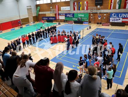 Badminton. Oesterreichische Meisterschaften.  Eroeffnung.     Klagenfurt, am 30.1.2026
Foto: Kuess
www.qspictures.net
---
pressefotos, pressefotografie, kuess, qs, qspictures, sport, bild, bilder, bilddatenbank
