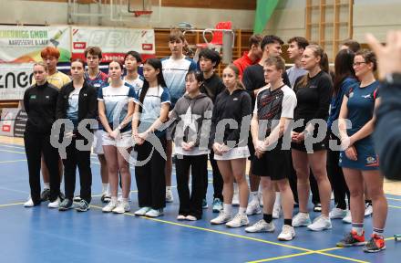 Badminton. Oesterreichische Meisterschaften.  Eroeffnung.     Klagenfurt, am 30.1.2026
Foto: Kuess
www.qspictures.net
---
pressefotos, pressefotografie, kuess, qs, qspictures, sport, bild, bilder, bilddatenbank