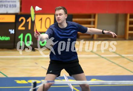 Badminton. Oesterreichische Meisterschaften.  Adrian Schwarzmann.    Klagenfurt, am 30.1.2026
Foto: Kuess
www.qspictures.net
---
pressefotos, pressefotografie, kuess, qs, qspictures, sport, bild, bilder, bilddatenbank