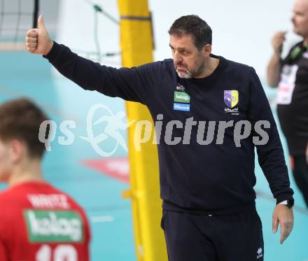 Volleyball.  Austrian Volley League Men.  VBK Kelag Woerther-See-Loewen Klagenfurt gegen SK Zadruga Aich/Dob.    Trainer Matjaz Hafner  (Aich/Dob). Klagenfurt, am 31.1.2026.
Foto: Kuess
www.qspictures.net
---
pressefotos, pressefotografie, kuess, qs, qspictures, sport, bild, bilder, bilddatenbank