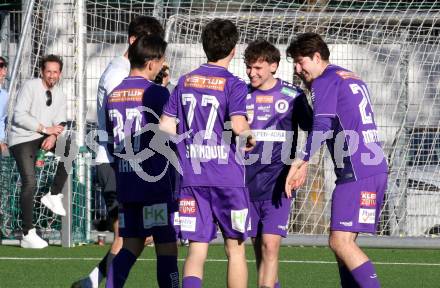 Fussball 2. Liga Testspiel. SK Austria Klagenfurt gegen ND Ilirija.  Torjubel Matthias Dollinger  (Klagenfurt). Klagenfurt, am 13.2.2026
Foto: Kuess
---
pressefotos, pressefotografie, kuess, qs, qspictures, sport, bild, bilder, bilddatenbank