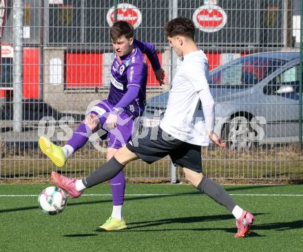 Fussball 2. Liga Testspiel. SK Austria Klagenfurt gegen ND Ilirija.  Nik Marinsek  (Klagenfurt)). Klagenfurt, am 13.2.2026
Foto: Kuess
---
pressefotos, pressefotografie, kuess, qs, qspictures, sport, bild, bilder, bilddatenbank