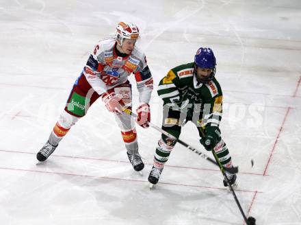 Eishockey Charity Spiel.  KAC gegen VST Adler Voelkermarkt. Tobias Sablattnig  (KAC),  Wachter Daniel  (Voelkermarkt).
Voelkermarkt, 14.2.2026.
Foto: Kuess
www.qspictures.net
---
pressefotos, pressefotografie, kuess, qs, qspictures, sport, bild, bilder, bilddatenbank