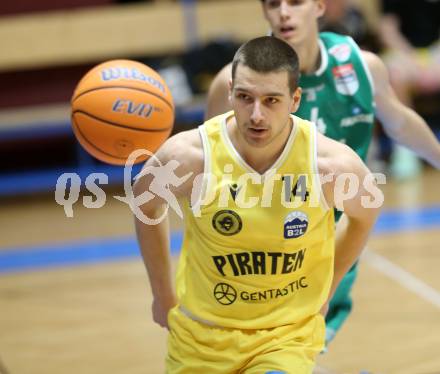 Basketball 2. Liga 2025/2026. Grunddurchgang 18. Runde.  Woerthersee Piraten gegen Future Team Steiermark. David Jelkic   (Piraten),   Klagenfurt, am 14.2.2026
Foto: Kuess
---
pressefotos, pressefotografie, kuess, qs, qspictures, sport, bild, bilder, bilddatenbank