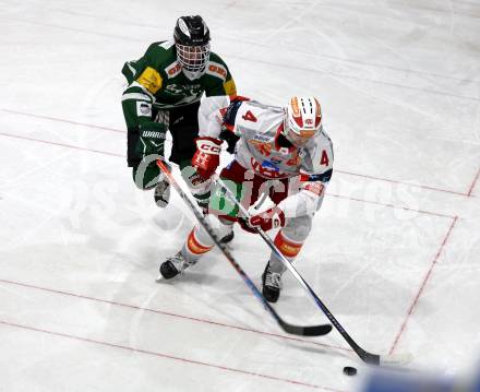 Eishockey Charity Spiel.  KAC gegen VST Adler Voelkermarkt.  Joshua Teves (KAC), Peketz Simon   (Voelkermarkt).
Voelkermarkt, 14.2.2026.
Foto: Kuess
www.qspictures.net
---
pressefotos, pressefotografie, kuess, qs, qspictures, sport, bild, bilder, bilddatenbank