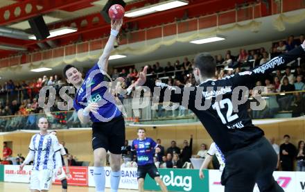 Handball Bundesliga. HLA. SC Ferlach gegen Hard.   Toni Perkusic (SCF),   (Hard.  Ferlach, am 14.2.2026.
Foto: Kuess
www.qspictures.net
---
pressefotos, pressefotografie, kuess, qs, qspictures, sport, bild, bilder, bilddatenbank